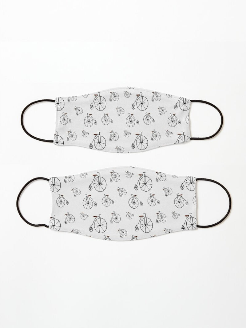PENNY FARTHINGS in WHITE Flat Mask