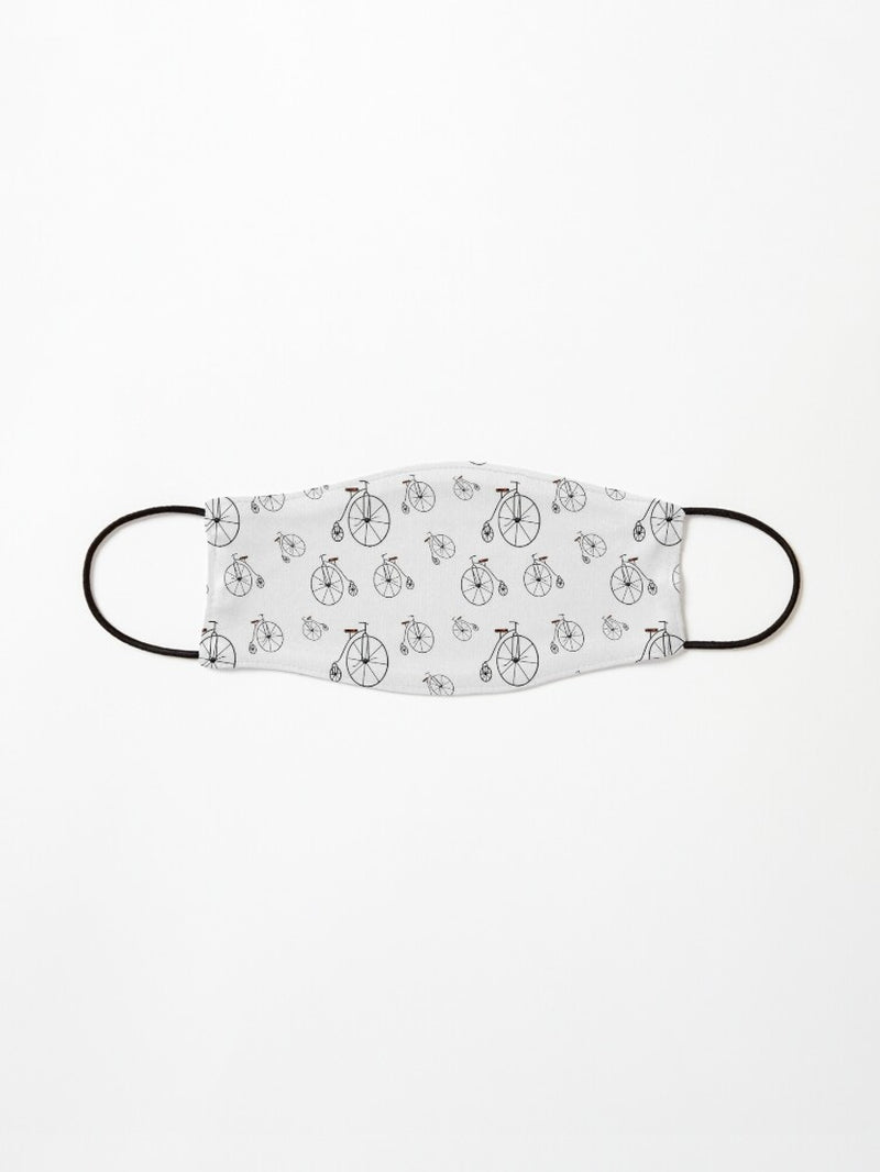 PENNY FARTHINGS in WHITE Flat Mask