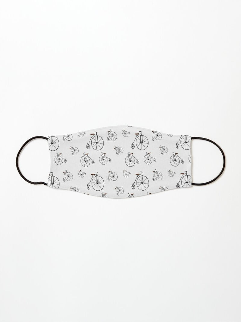 PENNY FARTHINGS in WHITE Flat Mask