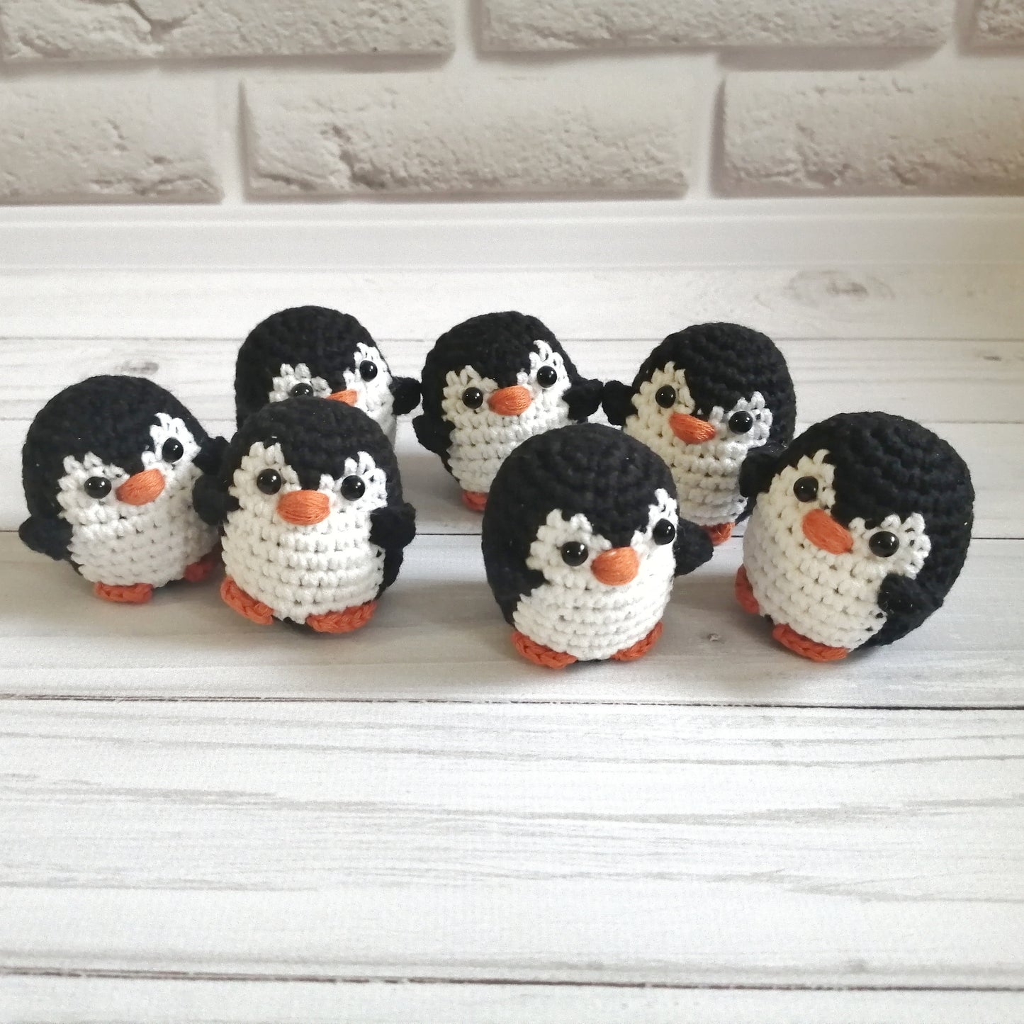 Crochet Penguin Keychain, Keyring Mini Penguin