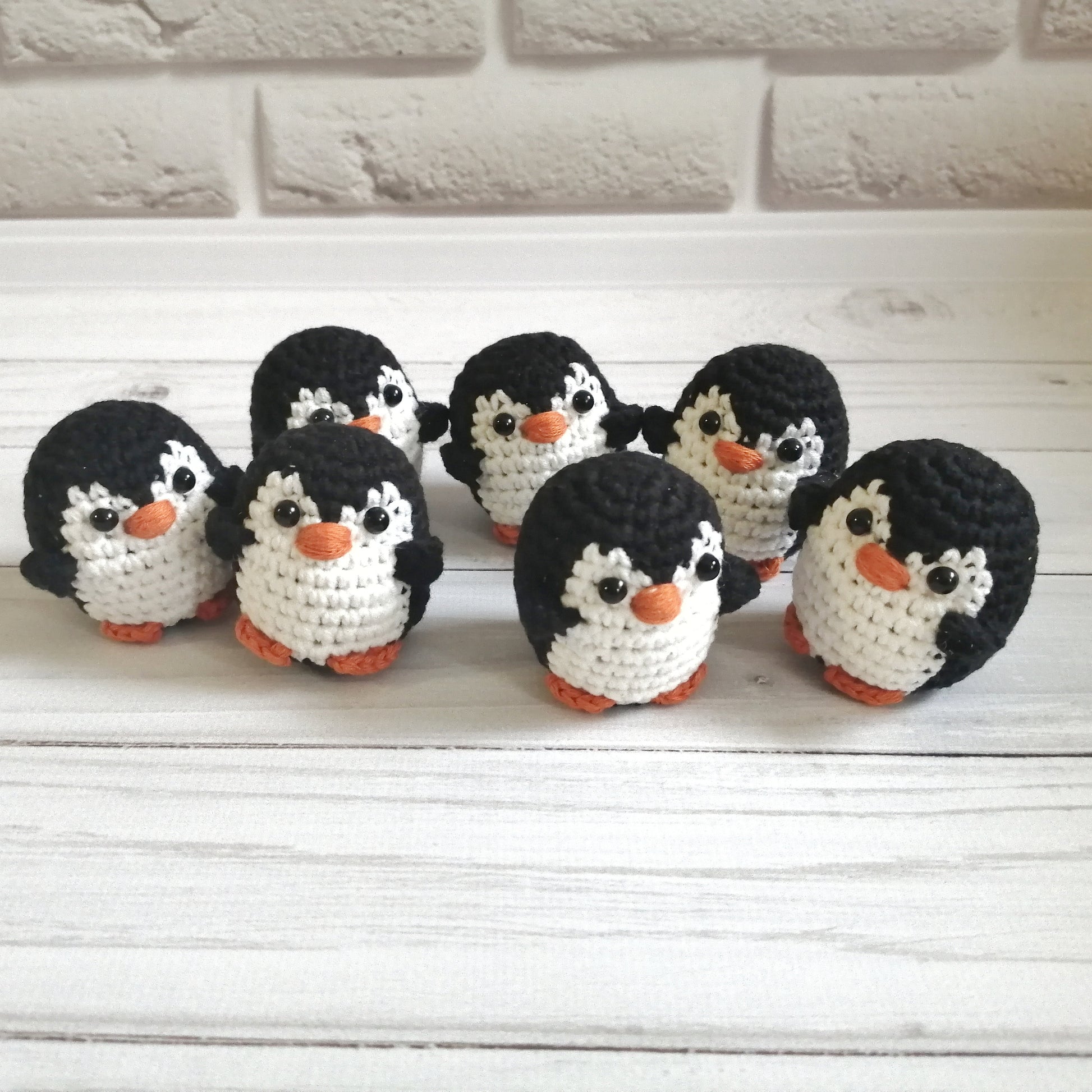 Crochet Penguin Keychain, Keyring Mini Penguin
